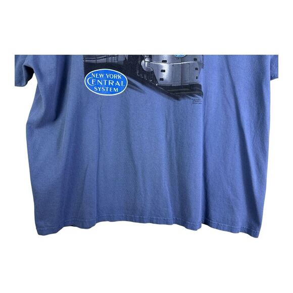 New York Central Railroad T-Shirt Adult 2XL Blue NYC Train Locomotive Transit - Picture 3 of 12